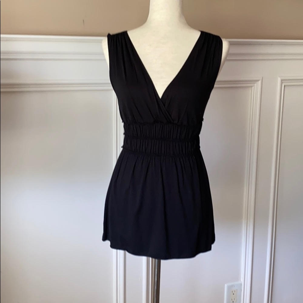 Max Studio Black V Neck Top
